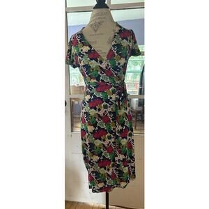 BODEN Floral Jersey Wrap Dress Size 14